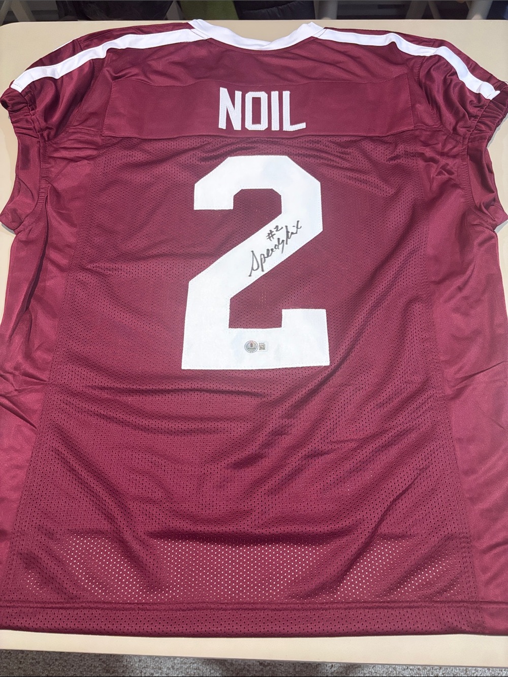 Texas A&M Aggies Maroon Football Jersey w/ White Number #2 Signature Speedy Noil